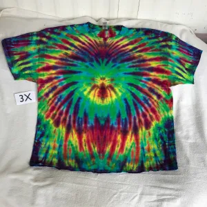 3X Tie-Dye 3-color Rainbow Spider Design Tee ~ from new video