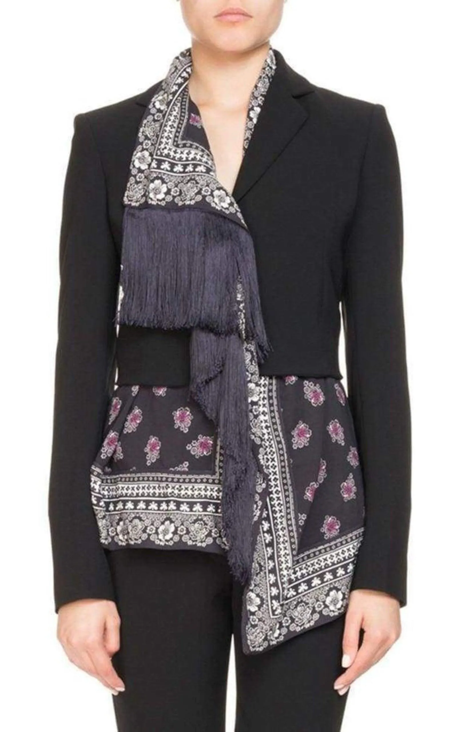 Asymmetric Draped & Tassel Blazer