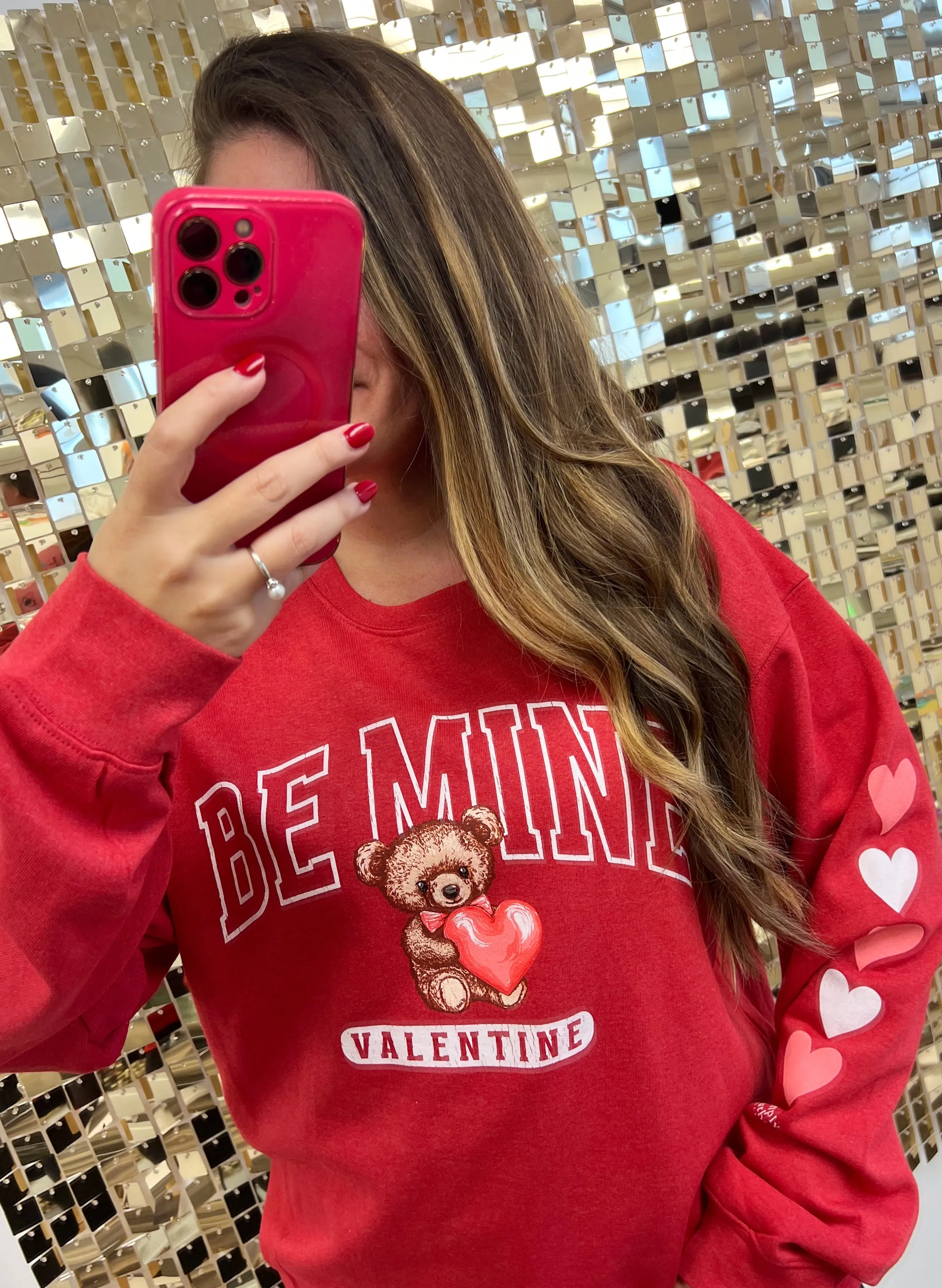 'Be Mine Valentine' Teddy Bear Crewneck Pullover by Simply Southern