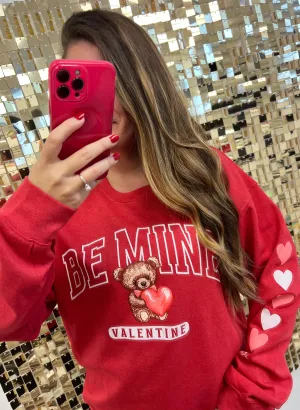 'Be Mine Valentine' Teddy Bear Crewneck Pullover by Simply Southern