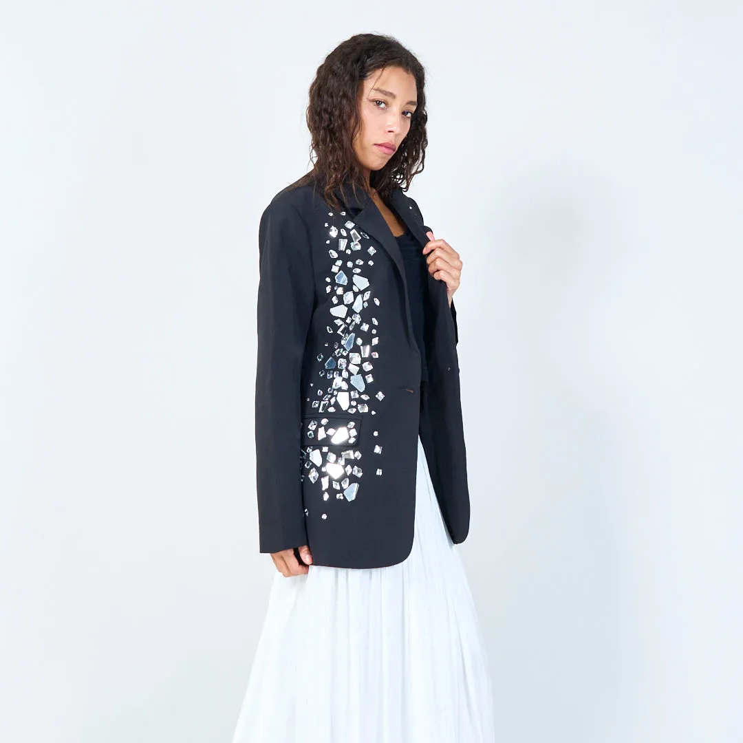 Blazer with mirror embellishments and tailored fit wholesale