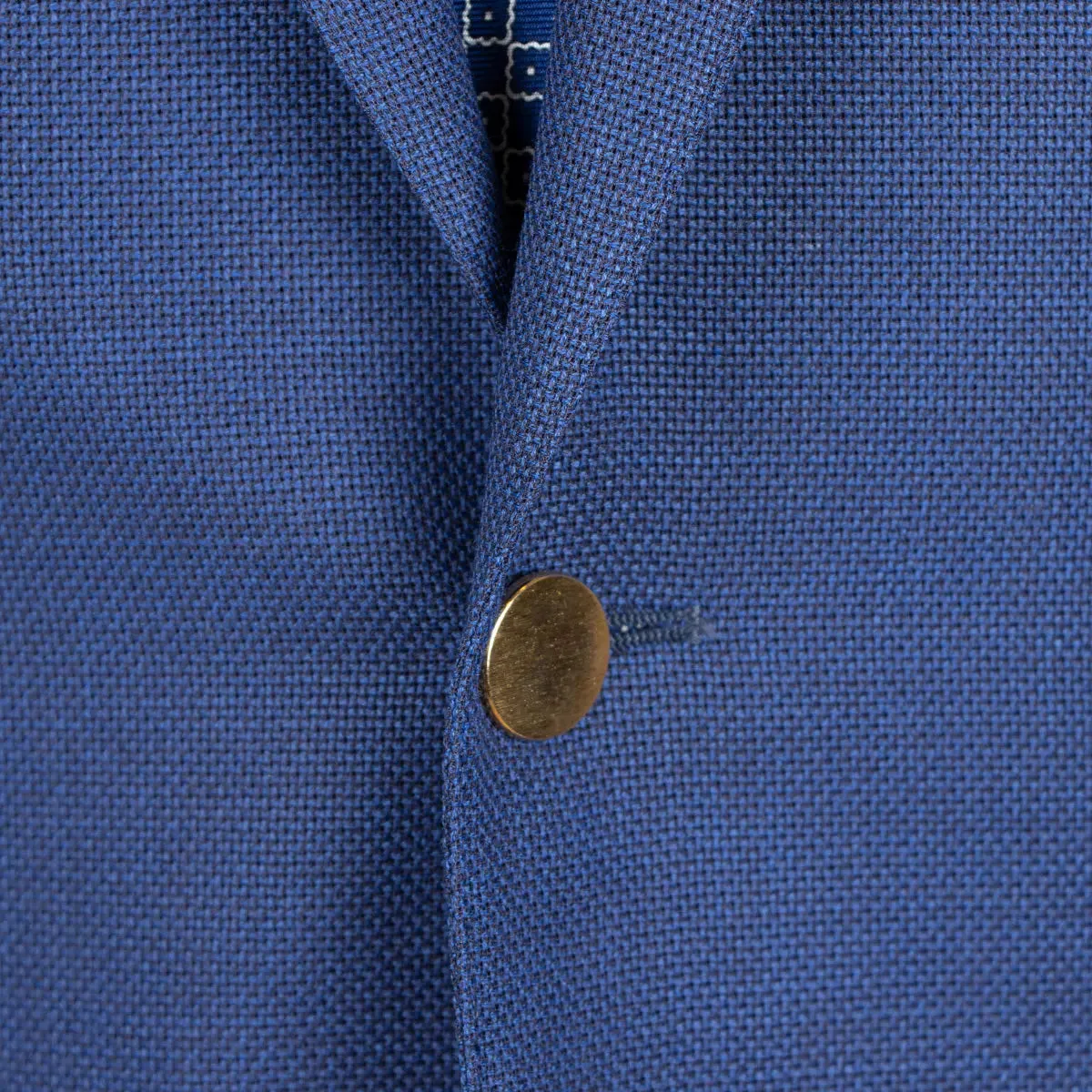 Blue Basket Weave Organic Wool Blazer