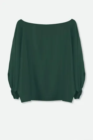 BOATNECK OVERSIZE BLOUSE IN SILK CHARMEUSE