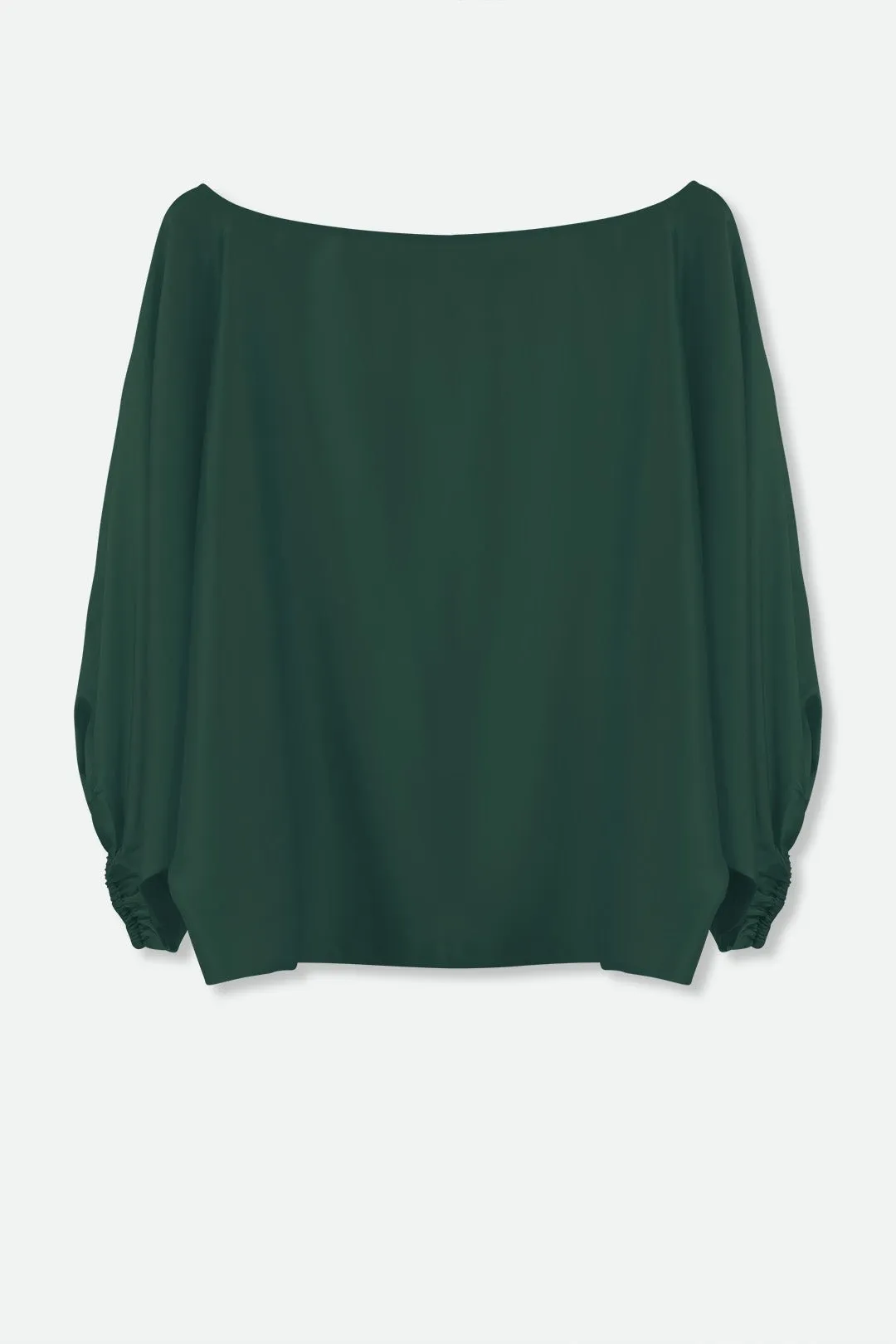 BOATNECK OVERSIZE BLOUSE IN SILK CHARMEUSE