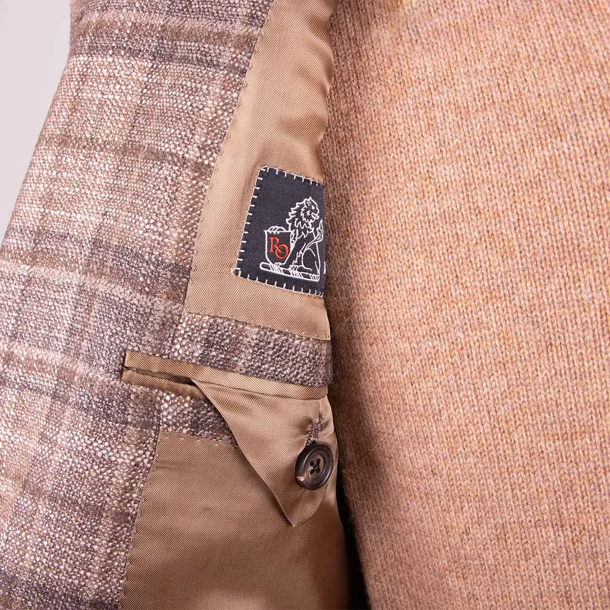 Brown Check Wool, Silk, & Cashmere Jacket