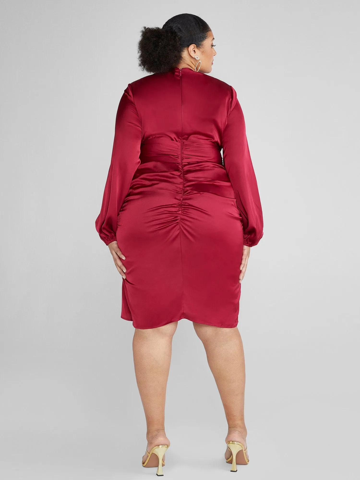 Carlene Tie Front Ruched Dress