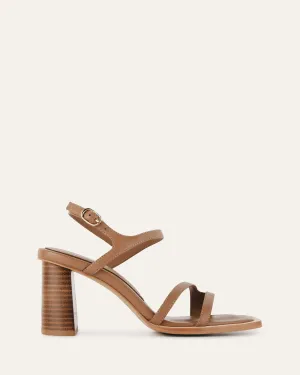 CASEY HIGH HEEL SANDAL TAN LEATHER