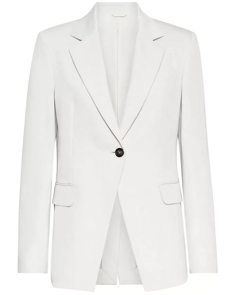 Chalk Linen Single Button Jacket