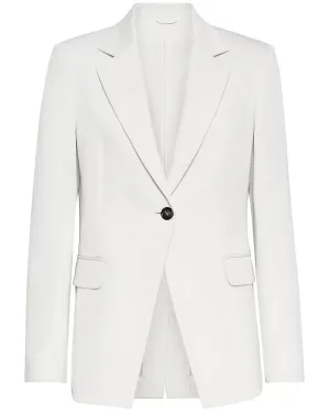 Chalk Linen Single Button Jacket