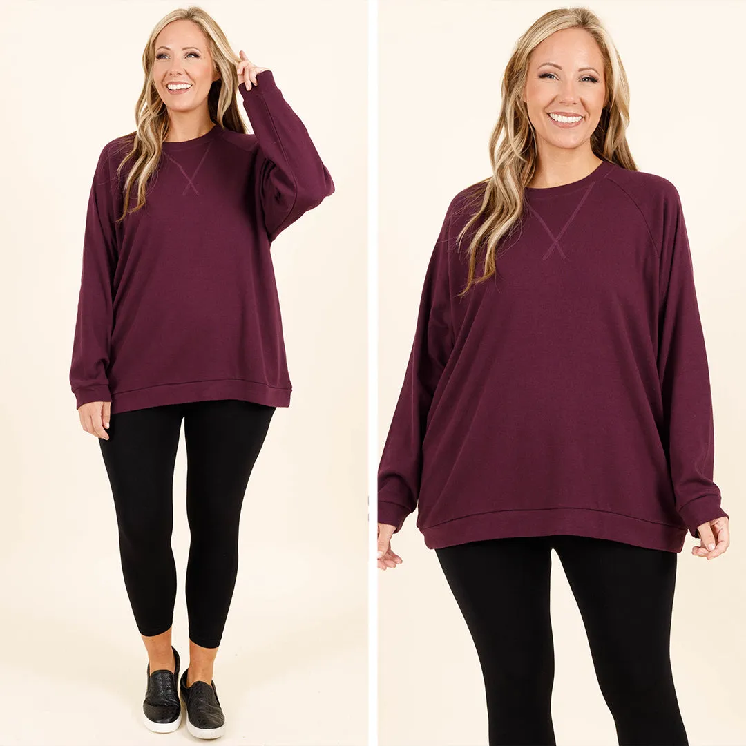 Covered In You Pullover, Dark Plum