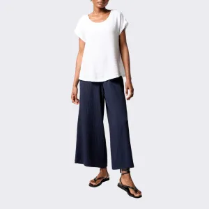 Crinkle Soft Viscose Wide Trousers - Night