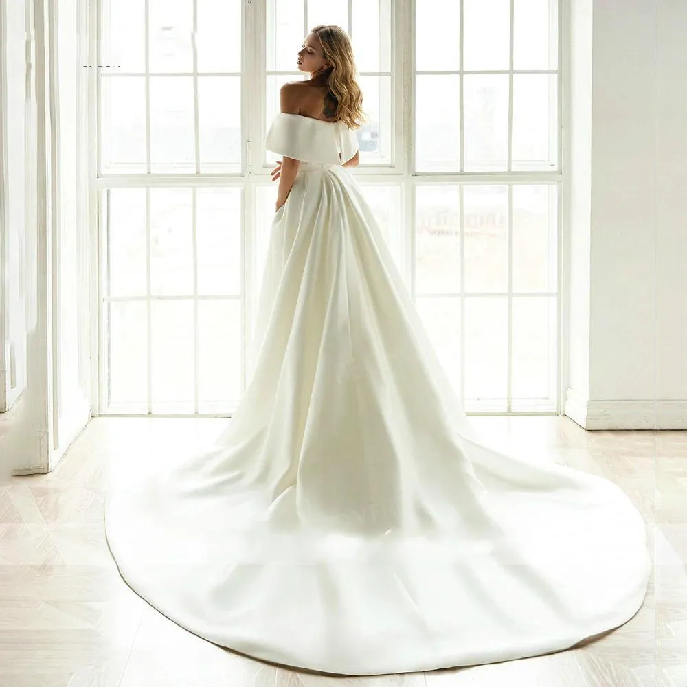 Detachable Train Sweetheart Satin Mermaid Vestido De Noiva Wedding Bridal Gown