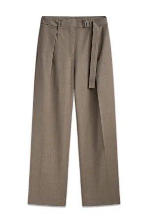 Flannel Trousers with Dart and Belt