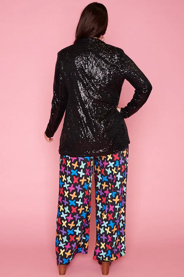 Glow Black Sequin Blazer