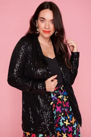 Glow Black Sequin Blazer