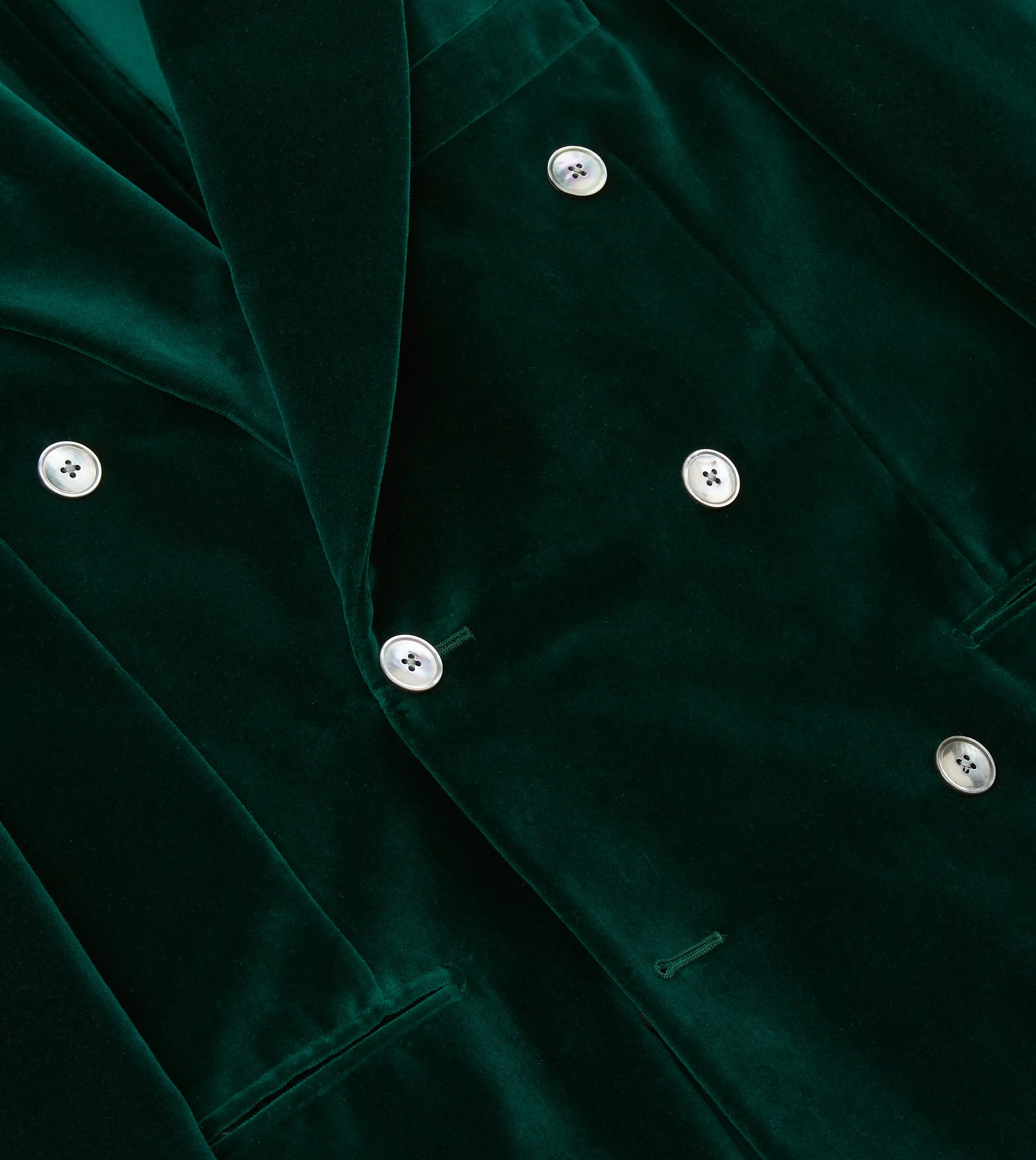 Green Velvet Double-Breasted Tailored Jacket