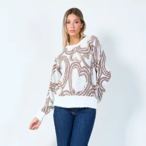 Heart sequin sweater wholesale