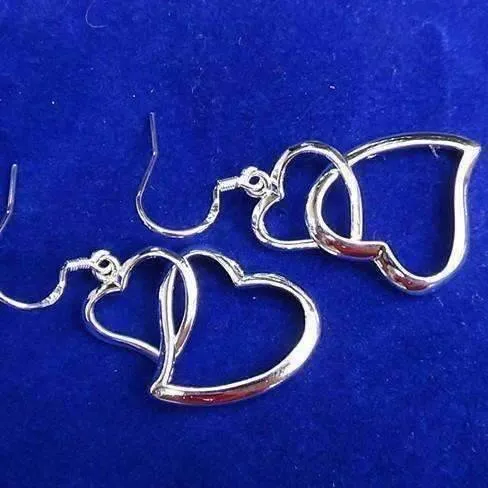 Interlocked Forever Hearts Dangling Earrings