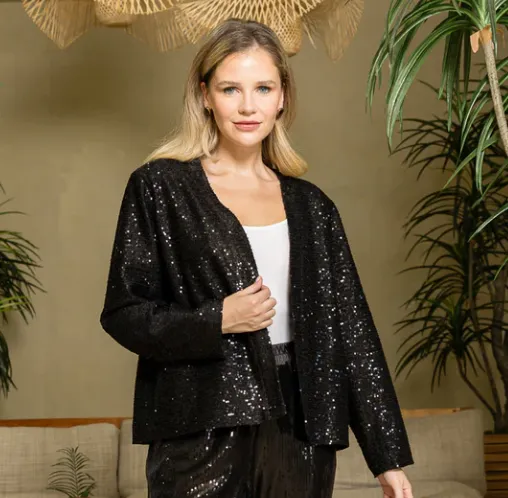 Joh Julia Sequin Jacket Black