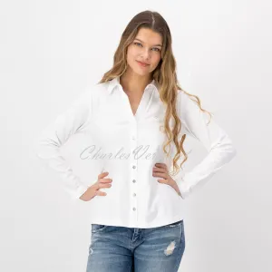 Just White Long Sleeve Blouse – Style J1303-010 (White)