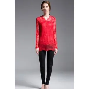 Ketty More Women Lace Decorated Beautiful Valentine Day Blouse-KMWSB812