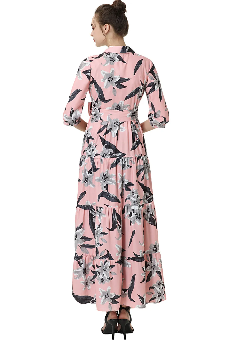 Kimi   Kai Maternity "Cora" Nursing Maxi Shirt Dress