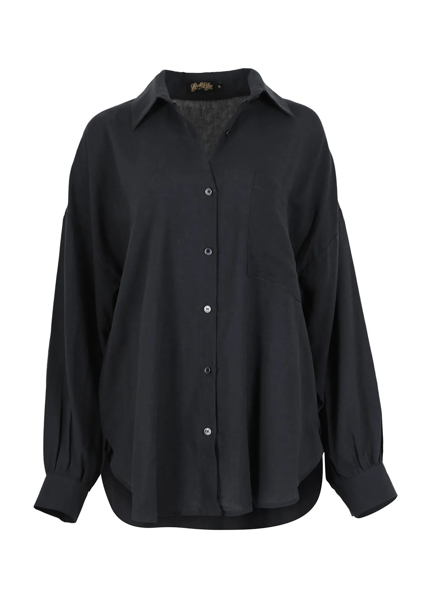 Le Bon Luminary Shirt Black Wash in Linen Blend