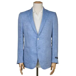 Light Blue Loro Piana Herringbone Linen Jacket