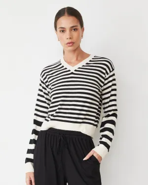 Lightknit Stripe V Neck