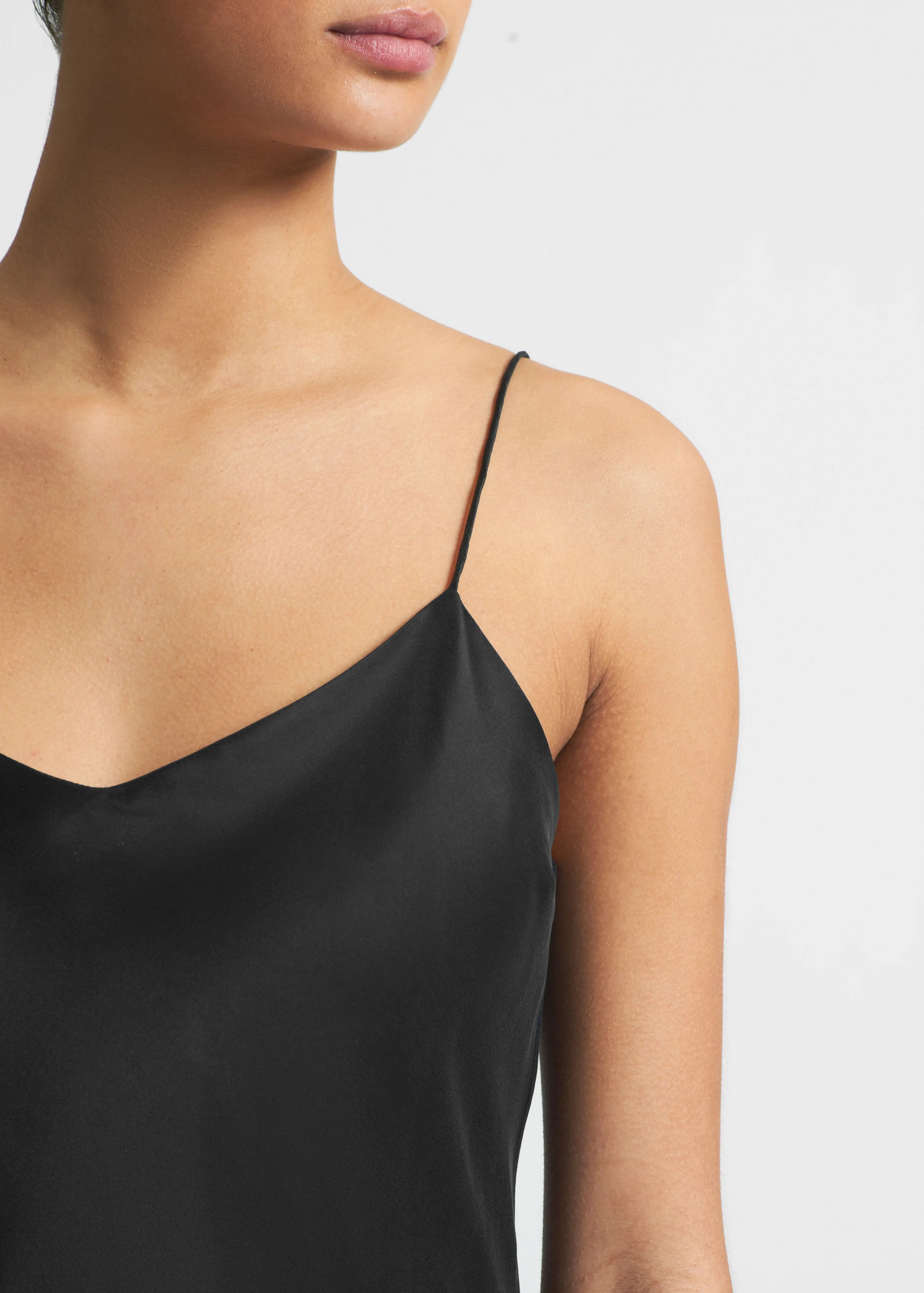 Lyon Slip Dress Black Silk