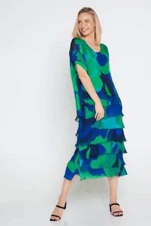 Margo Silk Dress - Jade Cobalt