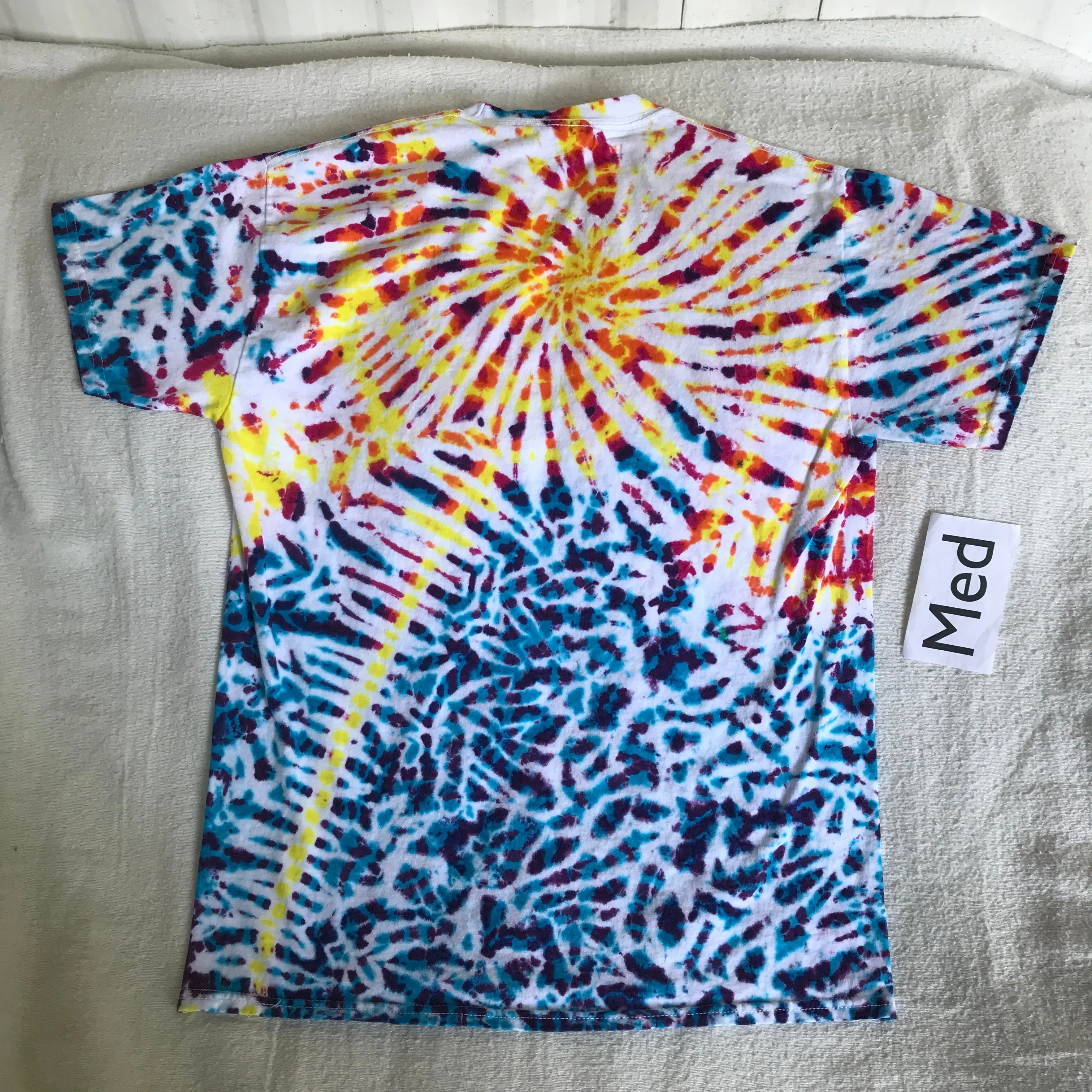 Medium Crystal Rainbows Tie-Dye tee ~ Fireworks #4