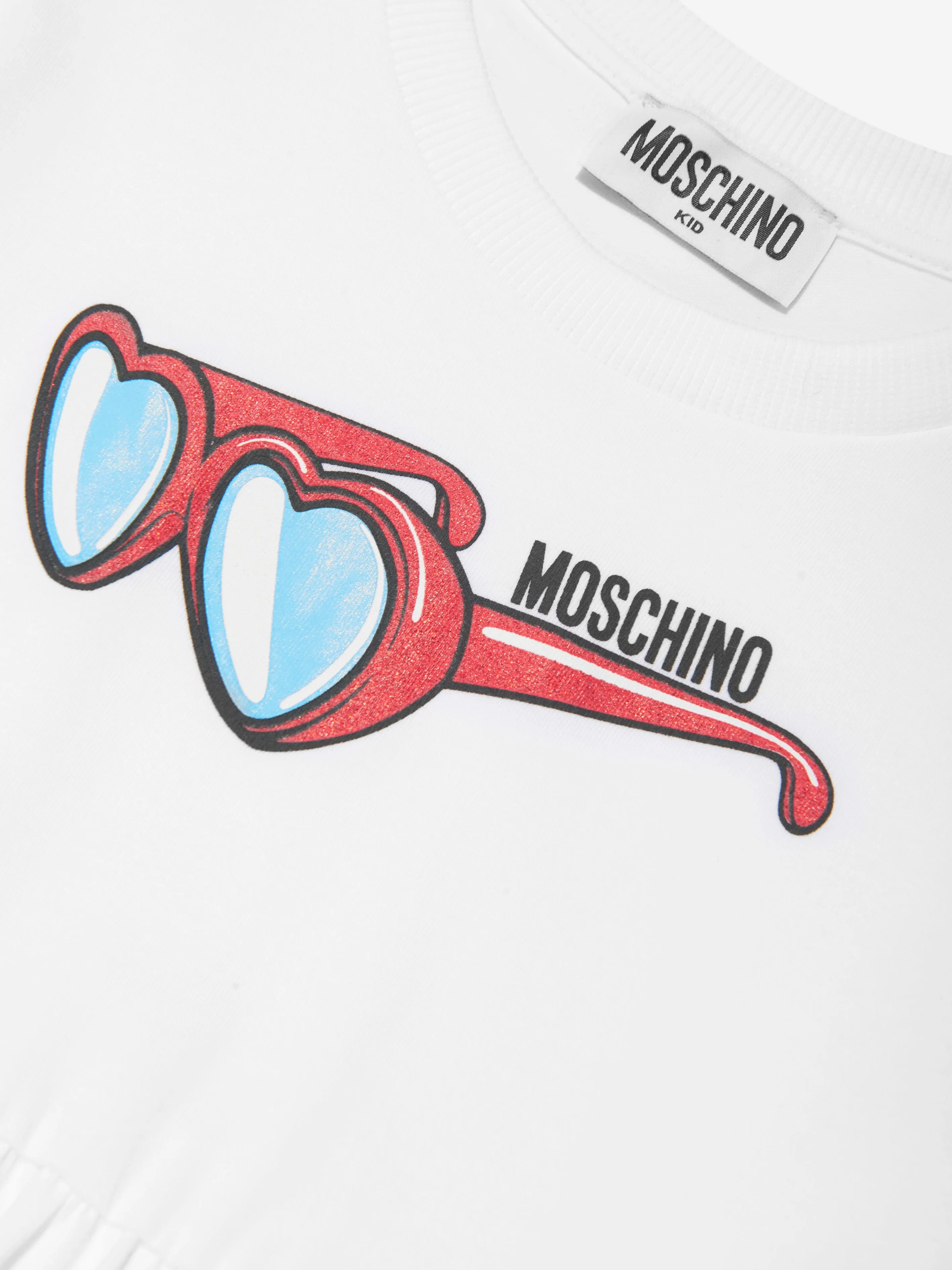 Moschino Girls Cotton Sunglasses Dress in White