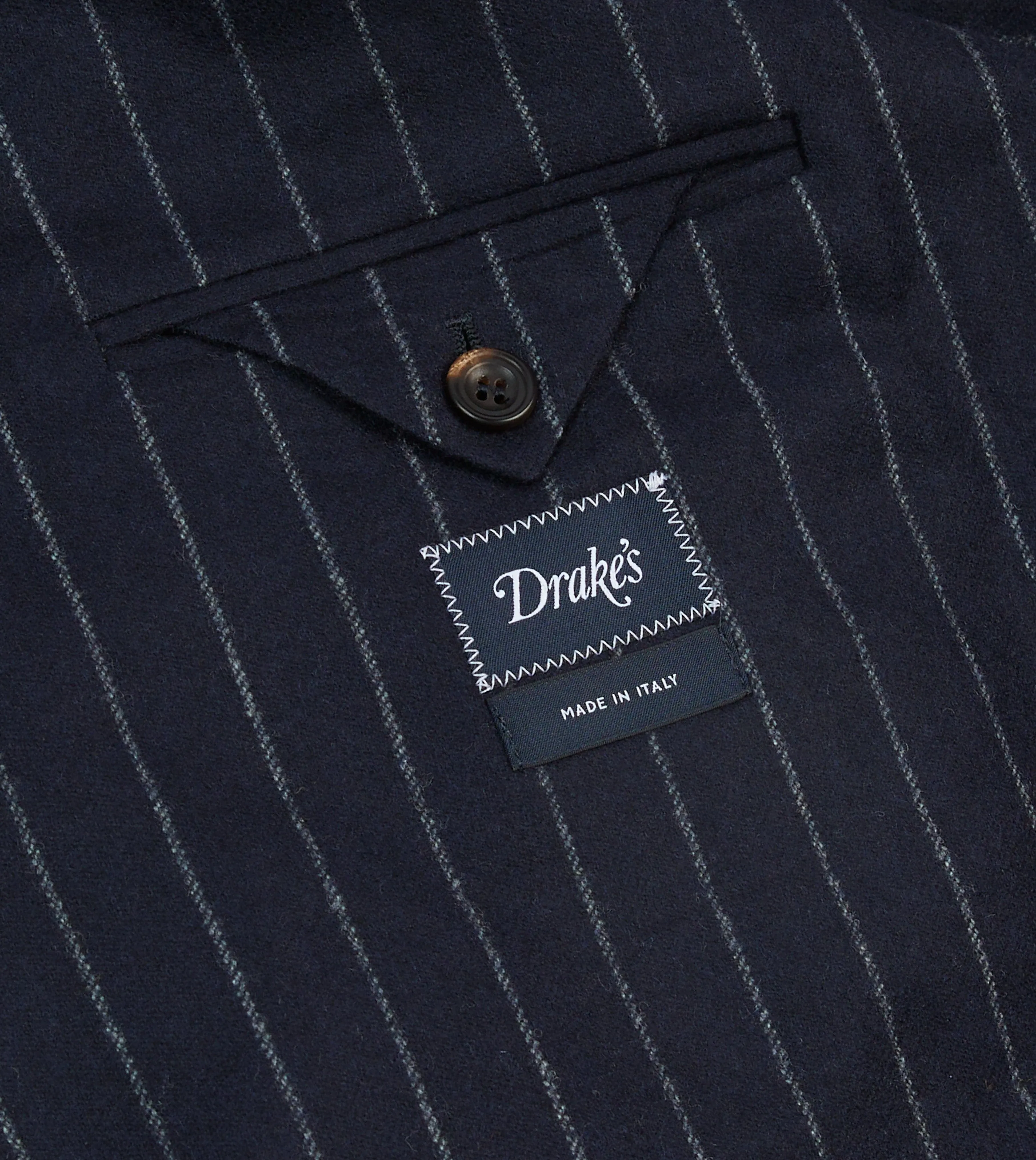 Navy Chalkstripe Wool Double-Breasted Tailored Jacket