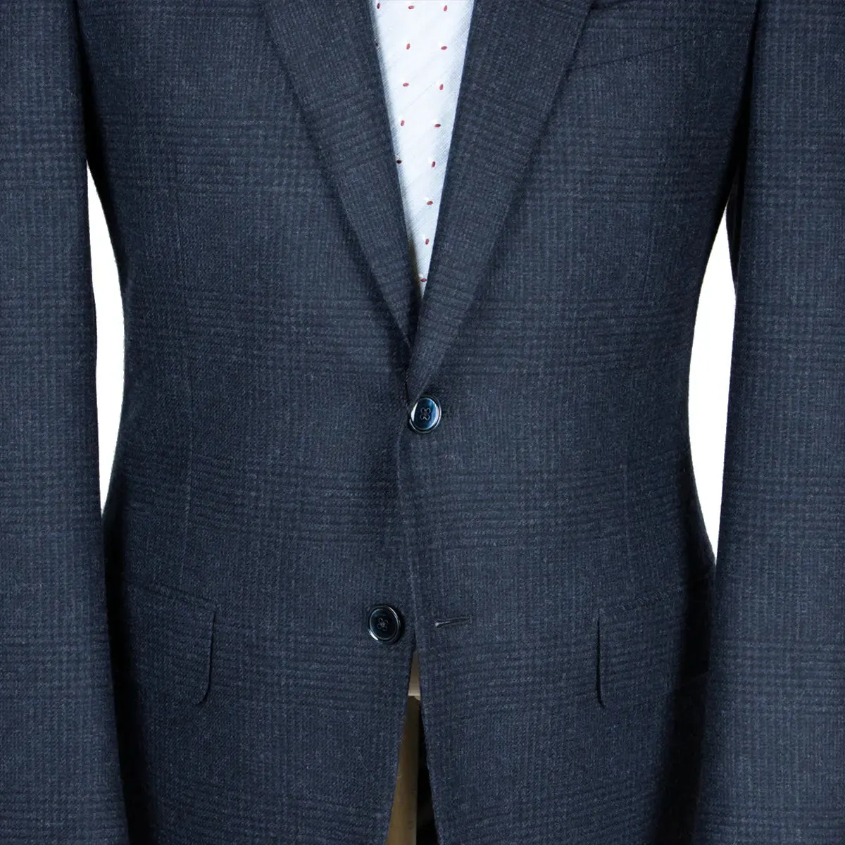 Navy Check Wool & Cashmere Jacket