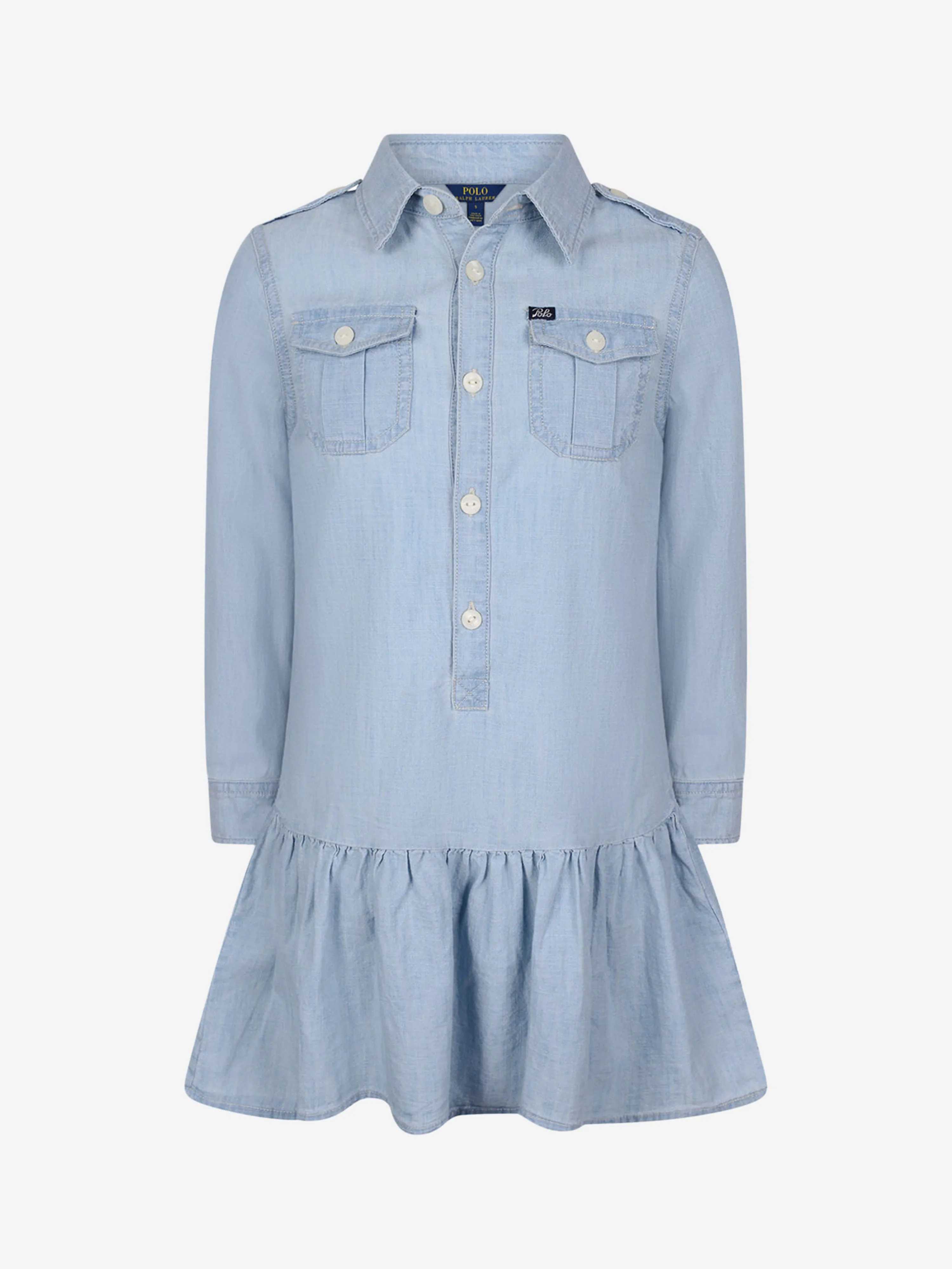 Ralph Lauren Girls Dress - Chambray Shirt Dress