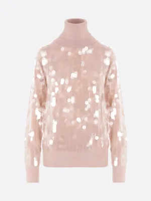 Sequin Embellished Wool Sweater