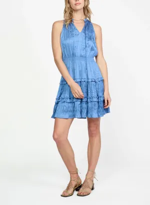 Sleeveless Ruffled Neck Mini Dress