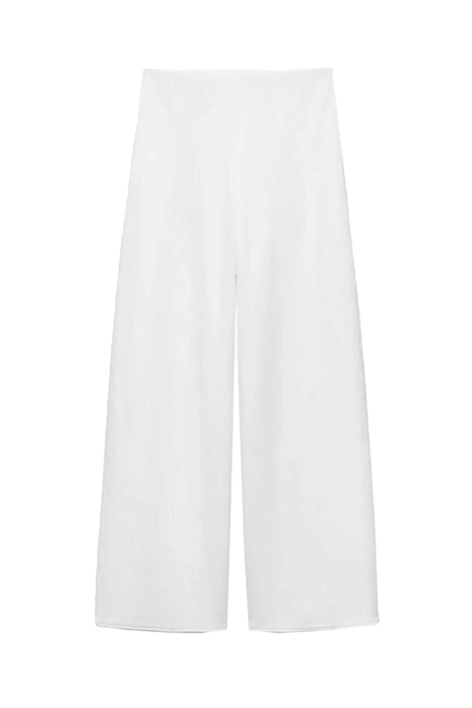 Soft Piqué Wide-Leg Trousers