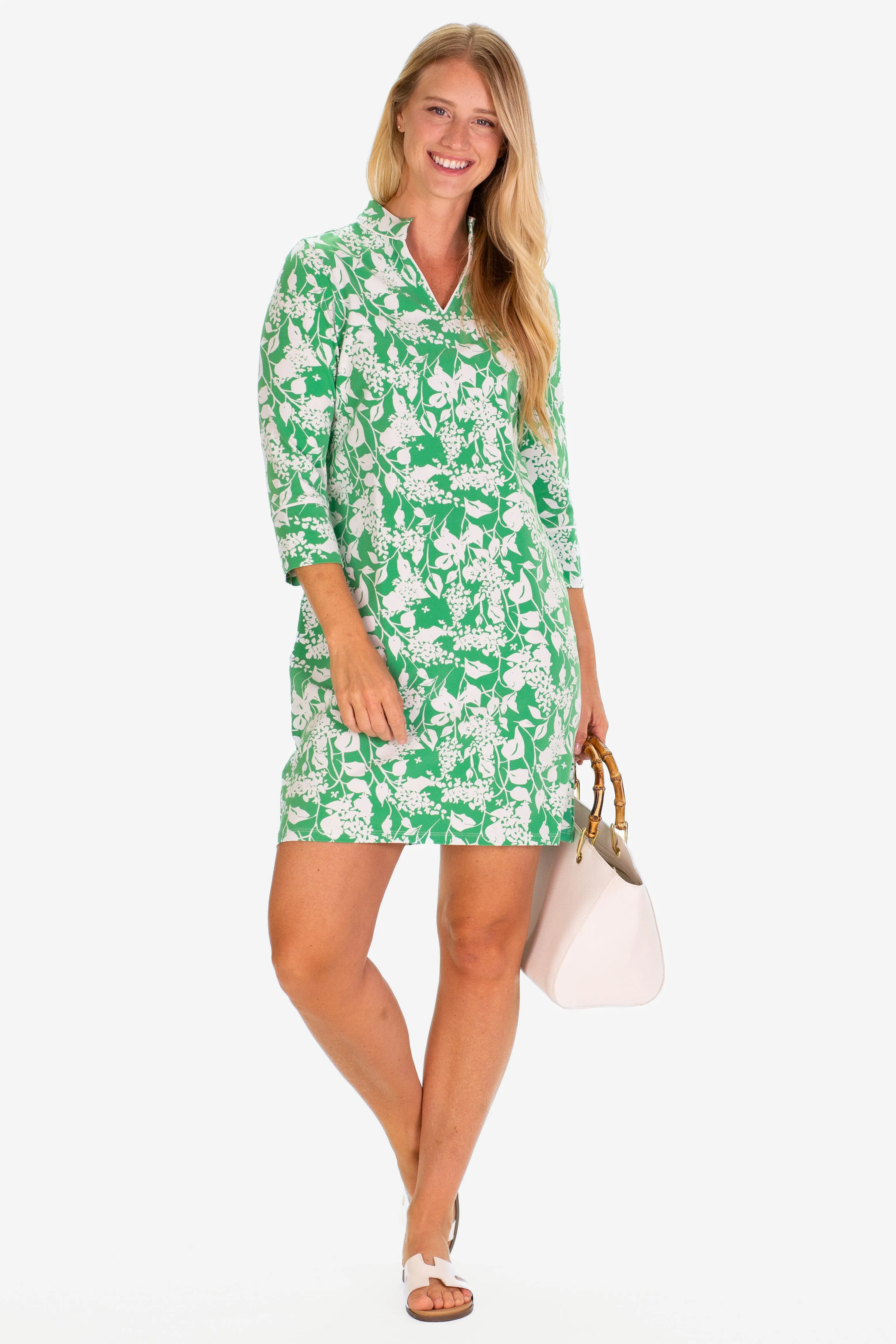 The Ari Tunic Dress in Green Garden