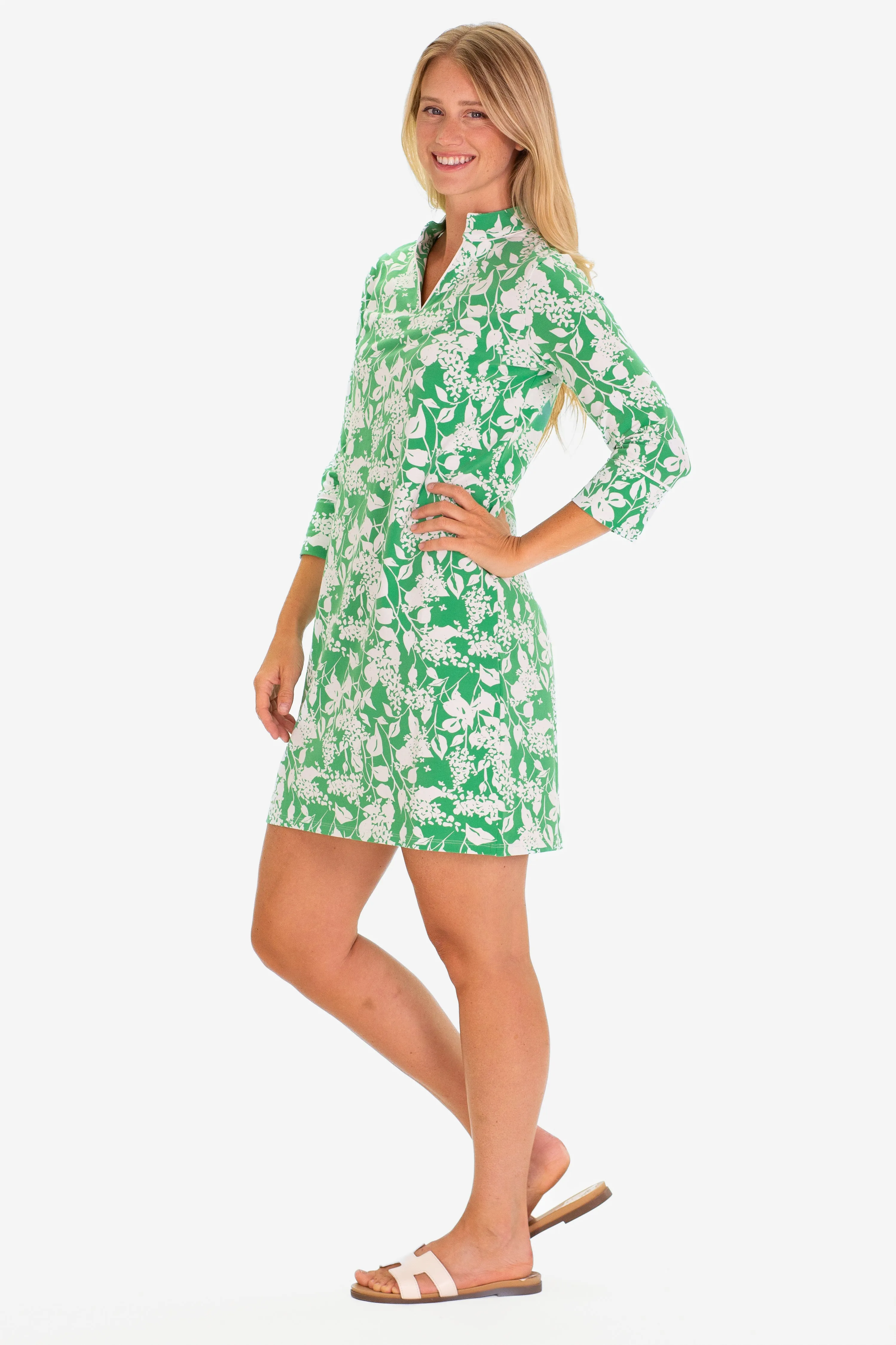 The Ari Tunic Dress in Green Garden