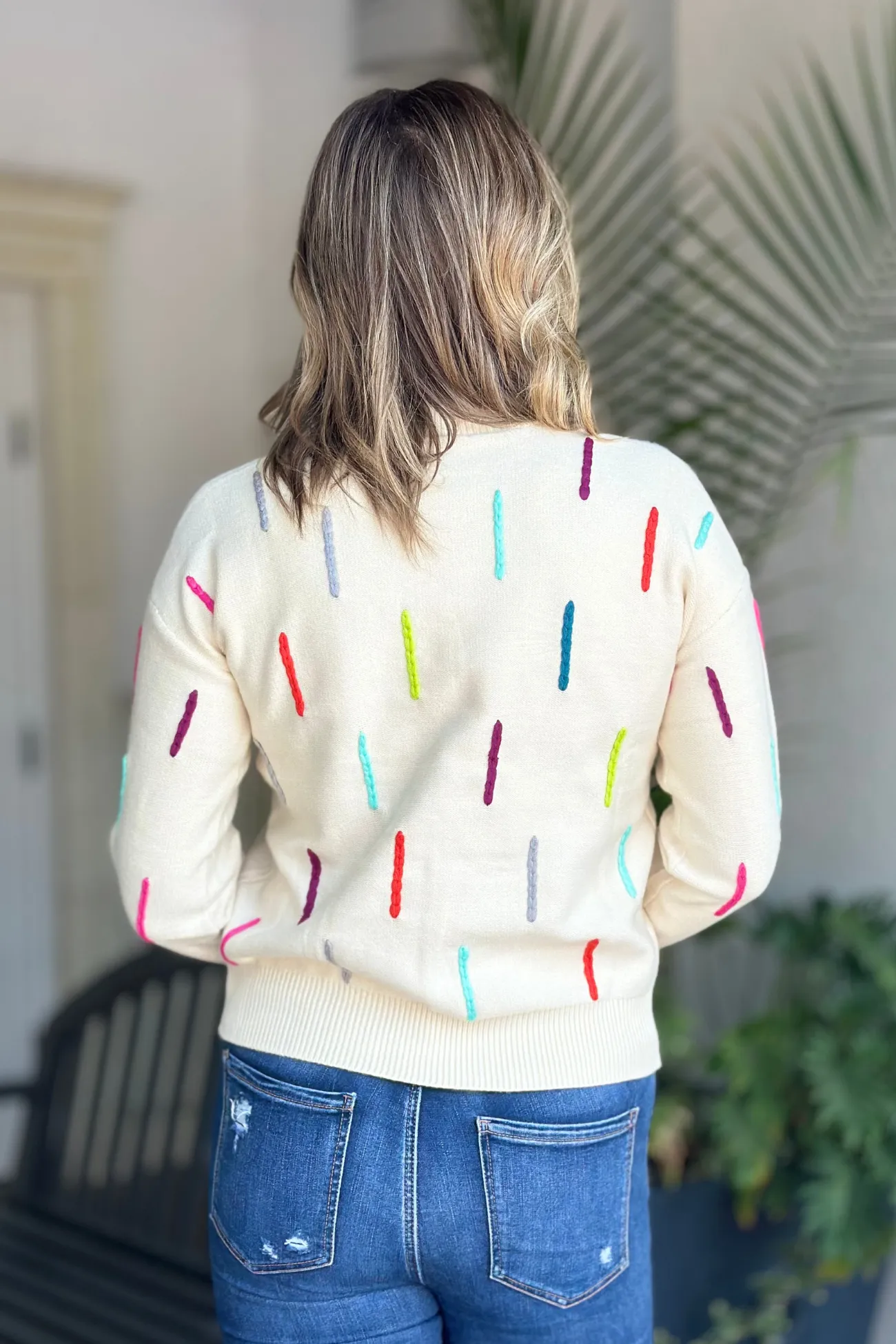 THML Colorful Lines Knit Sweater