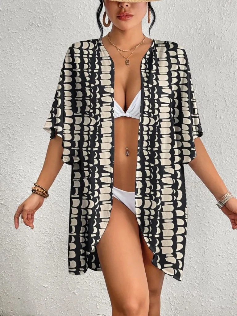 Tie Dye Short Sleeve Kimono Cardigan