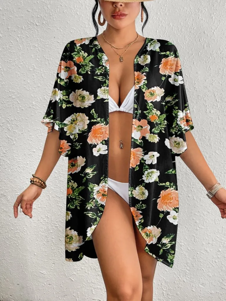 Tie Dye Short Sleeve Kimono Cardigan