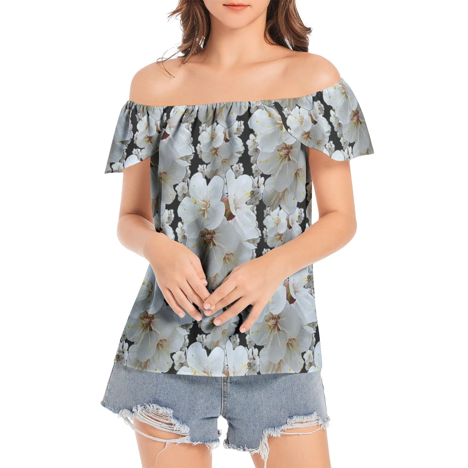 TRP Floral Print 01-01 Designer Off Shoulder Blouse