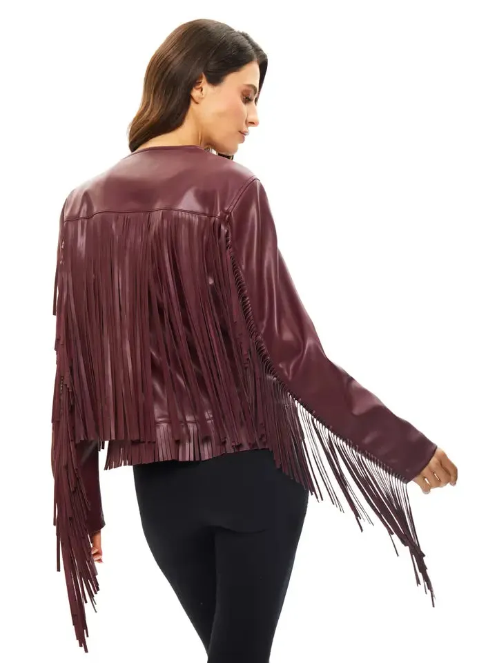 Vegan Leather Fringe Jacket