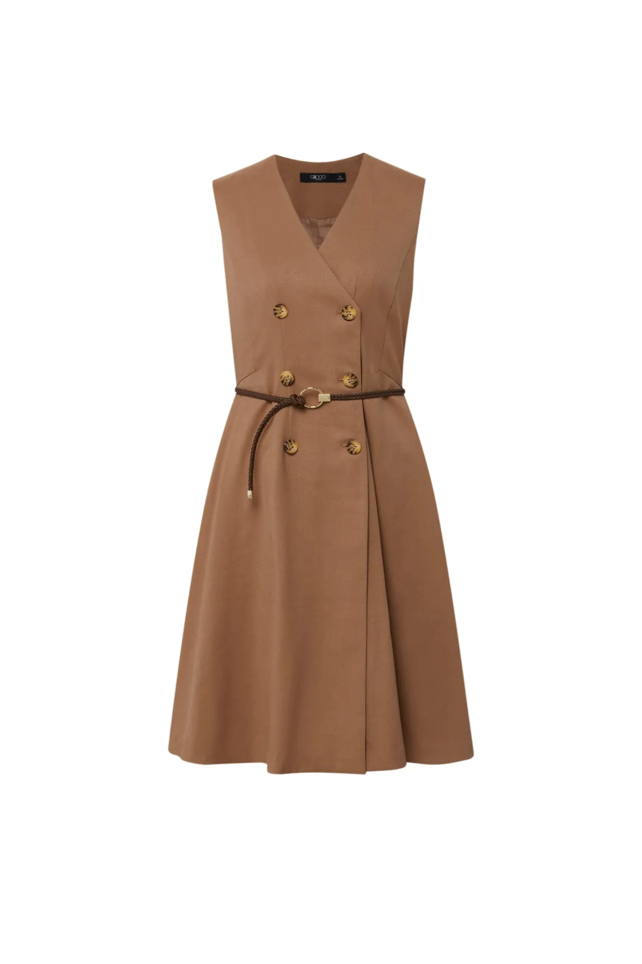 Veronica Soft Touch Stretchable Flare Trench Dress with Belt