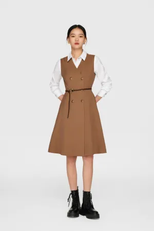 Veronica Soft Touch Stretchable Flare Trench Dress with Belt