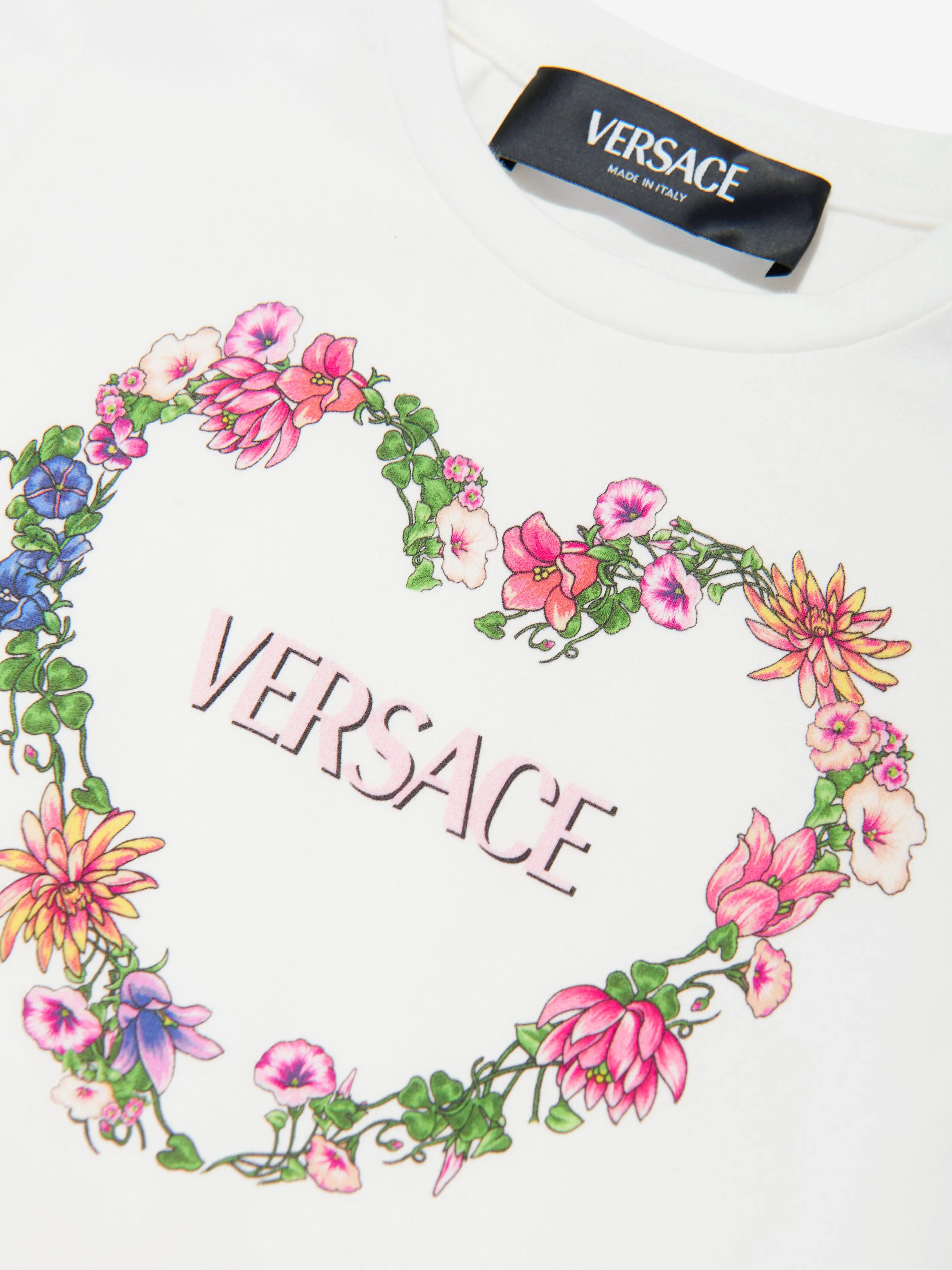 Versace Baby Girls Heart Logo Jersey Dress in White