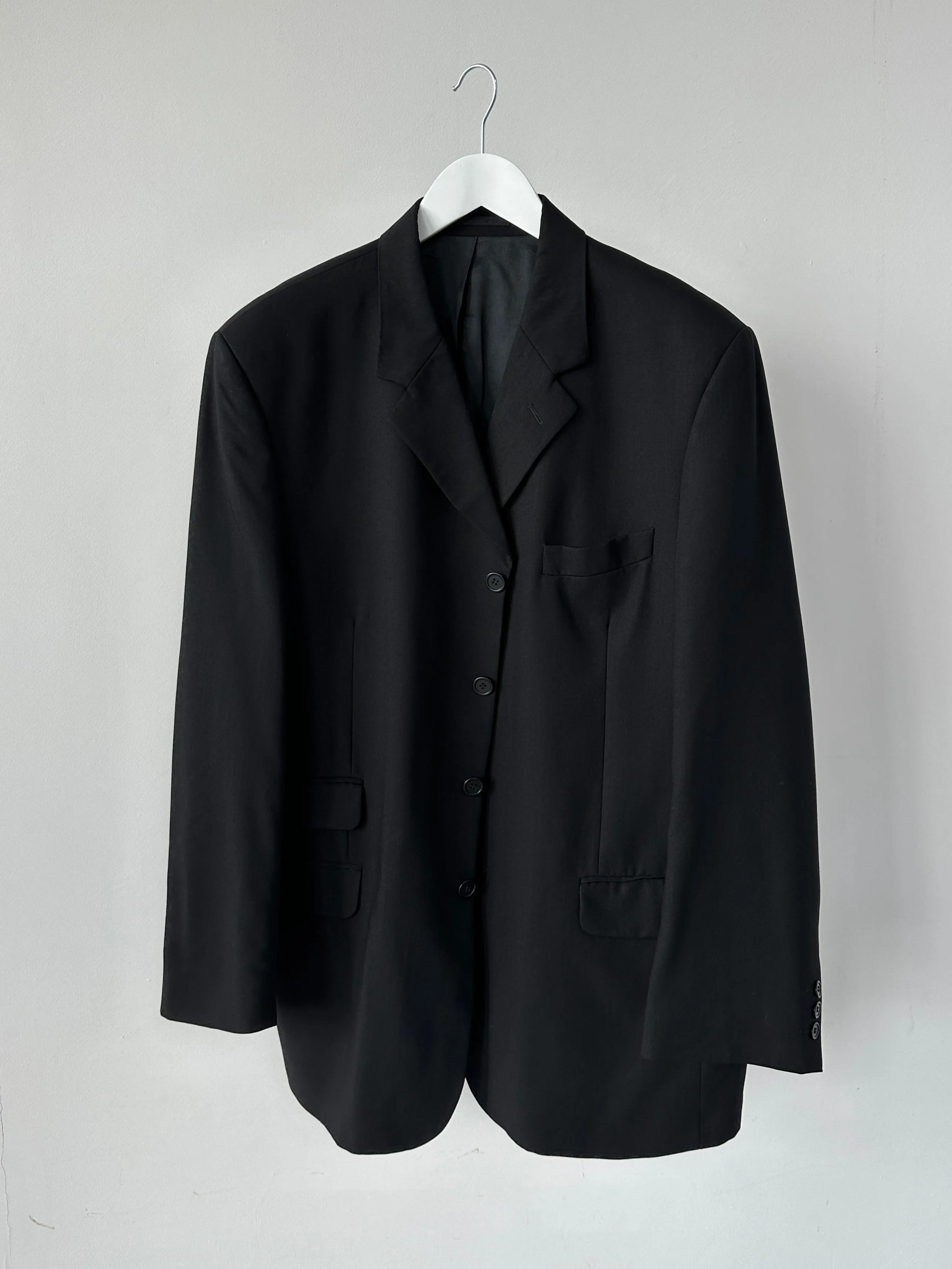 Vintage Pure Wool Tailored Single Breasted Blazer - 46/XL